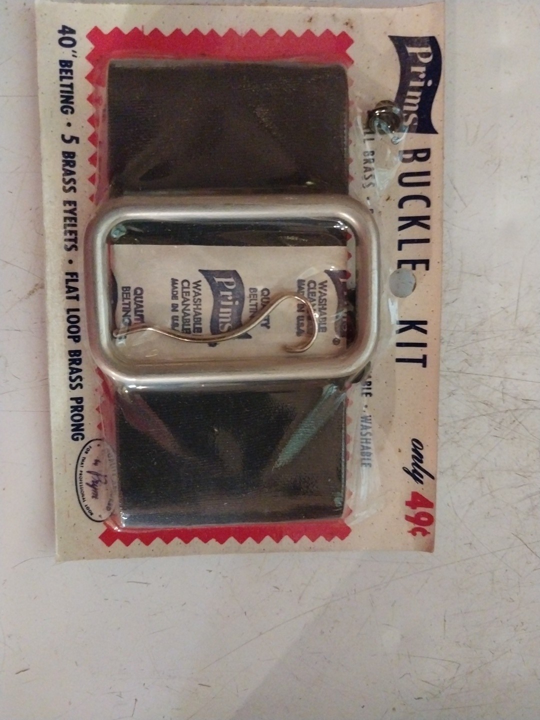 Vintage Prims Cover-your-own Brass Belt Buckle Kit 2” USA Fabric Black #403