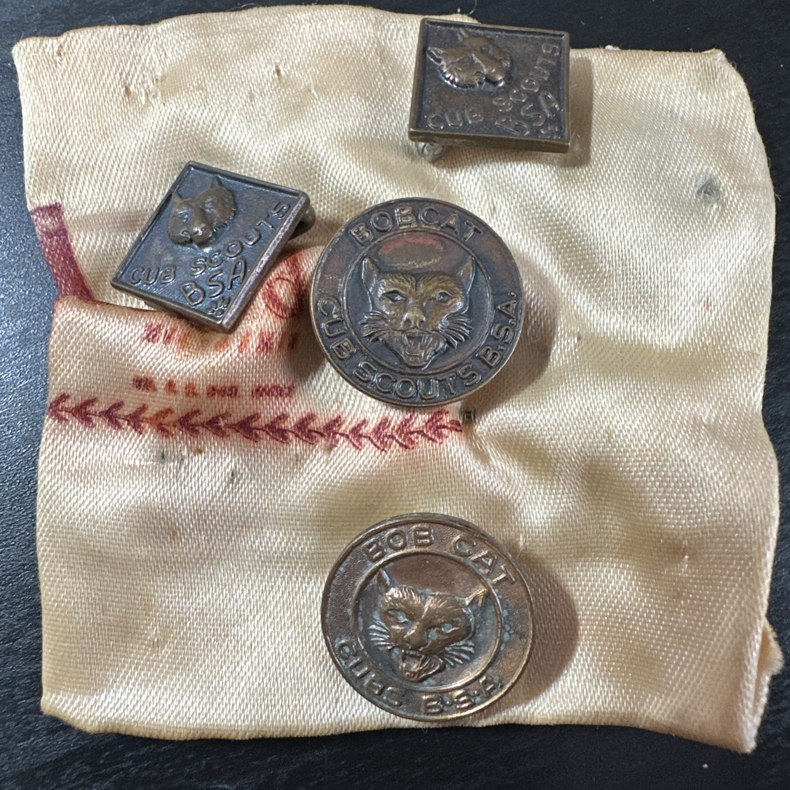 7 Vintage Cub Scouts Bobcat, Eagle Brass, Academic Achievement Pins