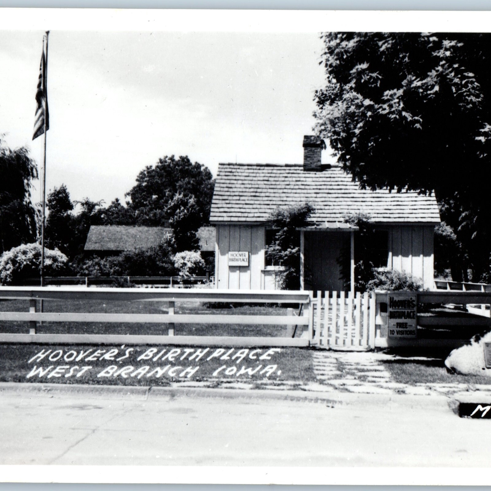 c1940s West Branch, IA Hoover Birthplace RPPC Presidential House Postcard M-472