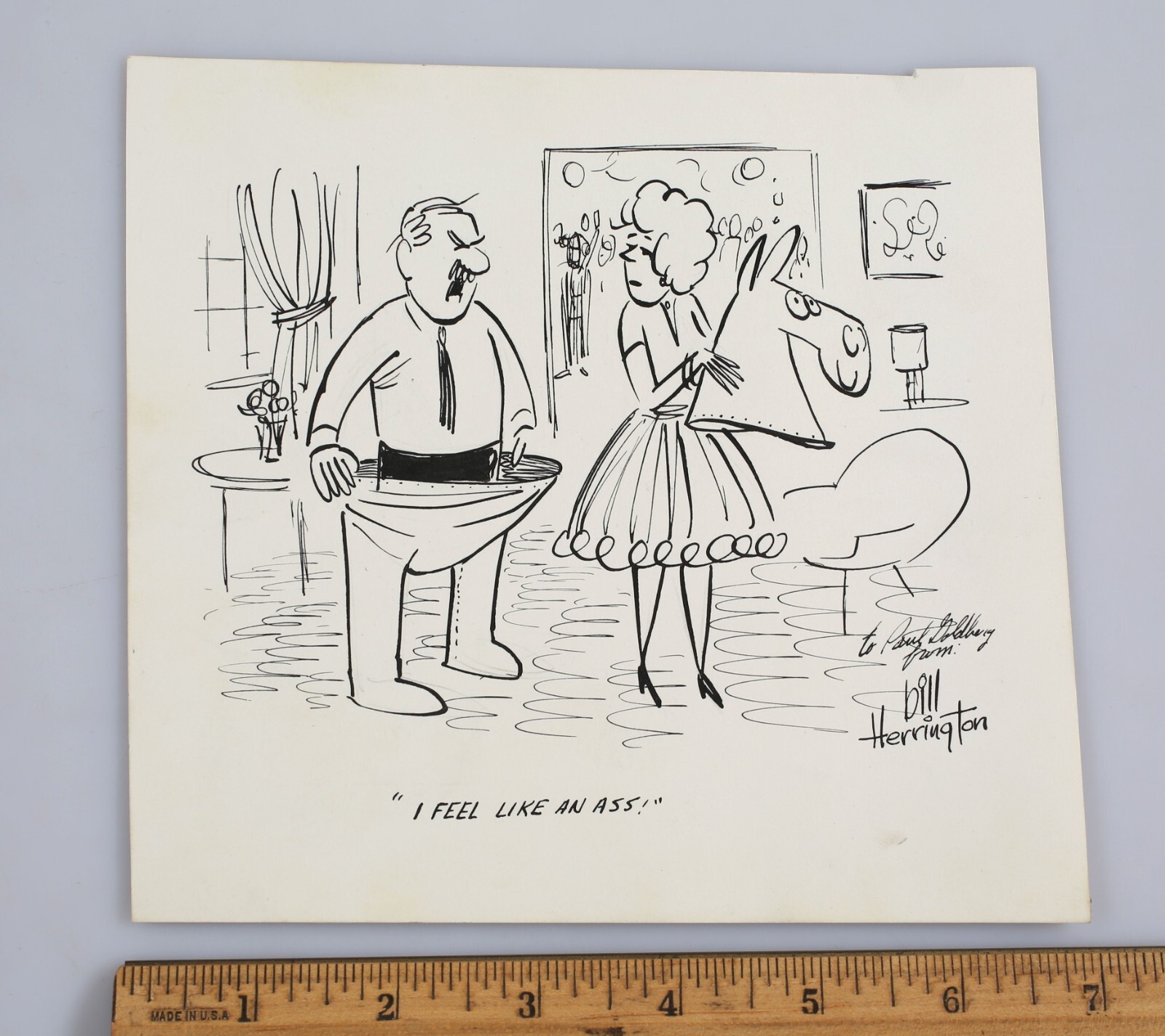Original Editorial Cartoon Signed Bill Herrington Memphis Commercial Appeal
