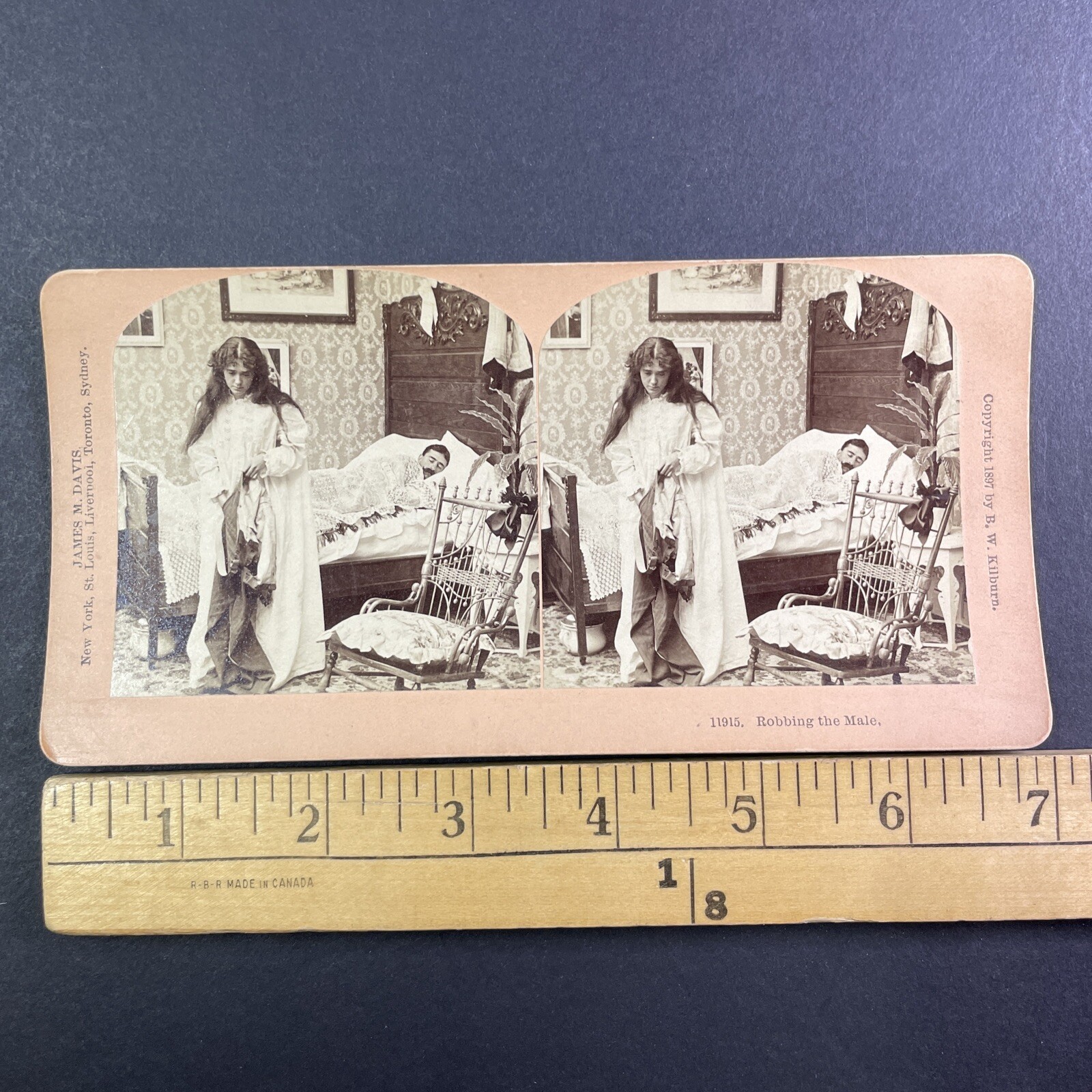 Robbing the Male Stereoview B.W. Kilburn 1897 James M. Davis Victorian Crime Robbing the Male Stereoview B.W. Kilburn 1897 James M. Davis Victorian Crime