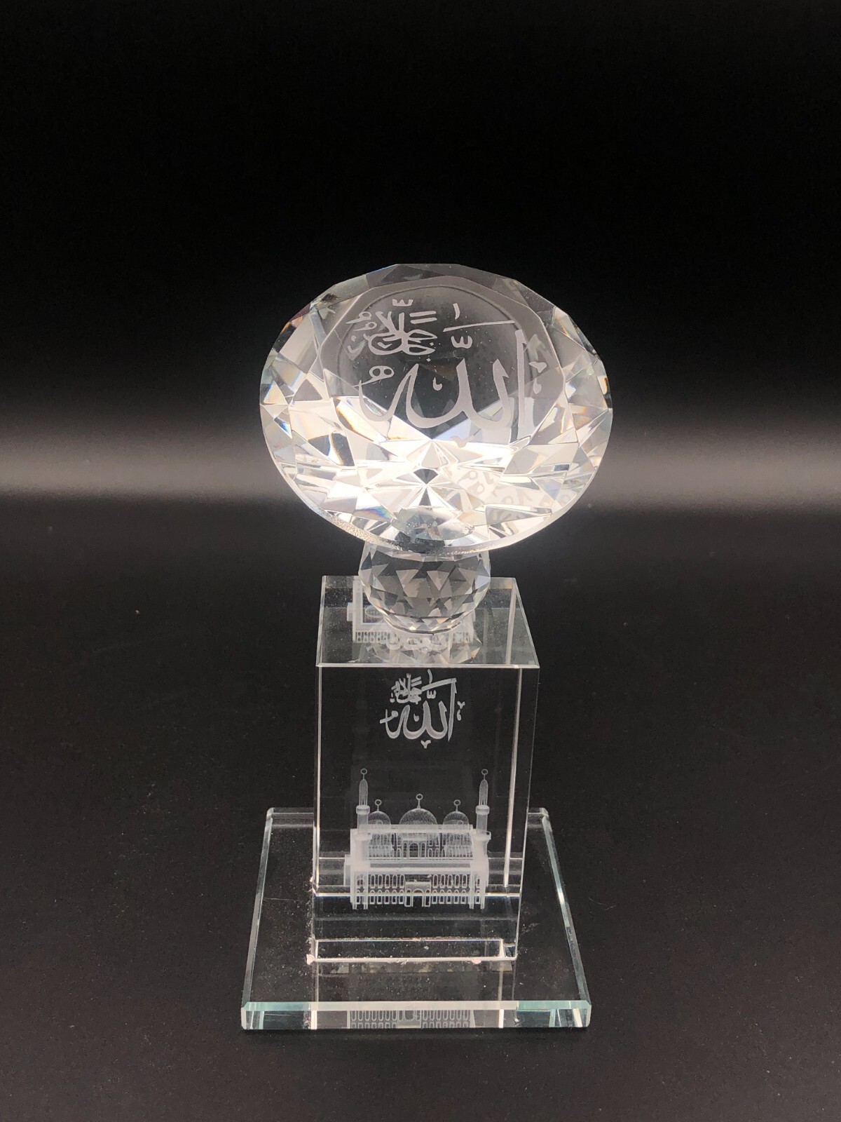 Hand Cut Allah Islamic Crystal religious Gift With Box Hand Cut Allah Islamic Crystal religious Gift With Box