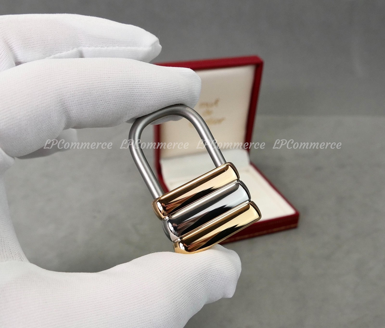 Cartier Trinity Keychain Bands Keychain 1990 Metal Lock Box