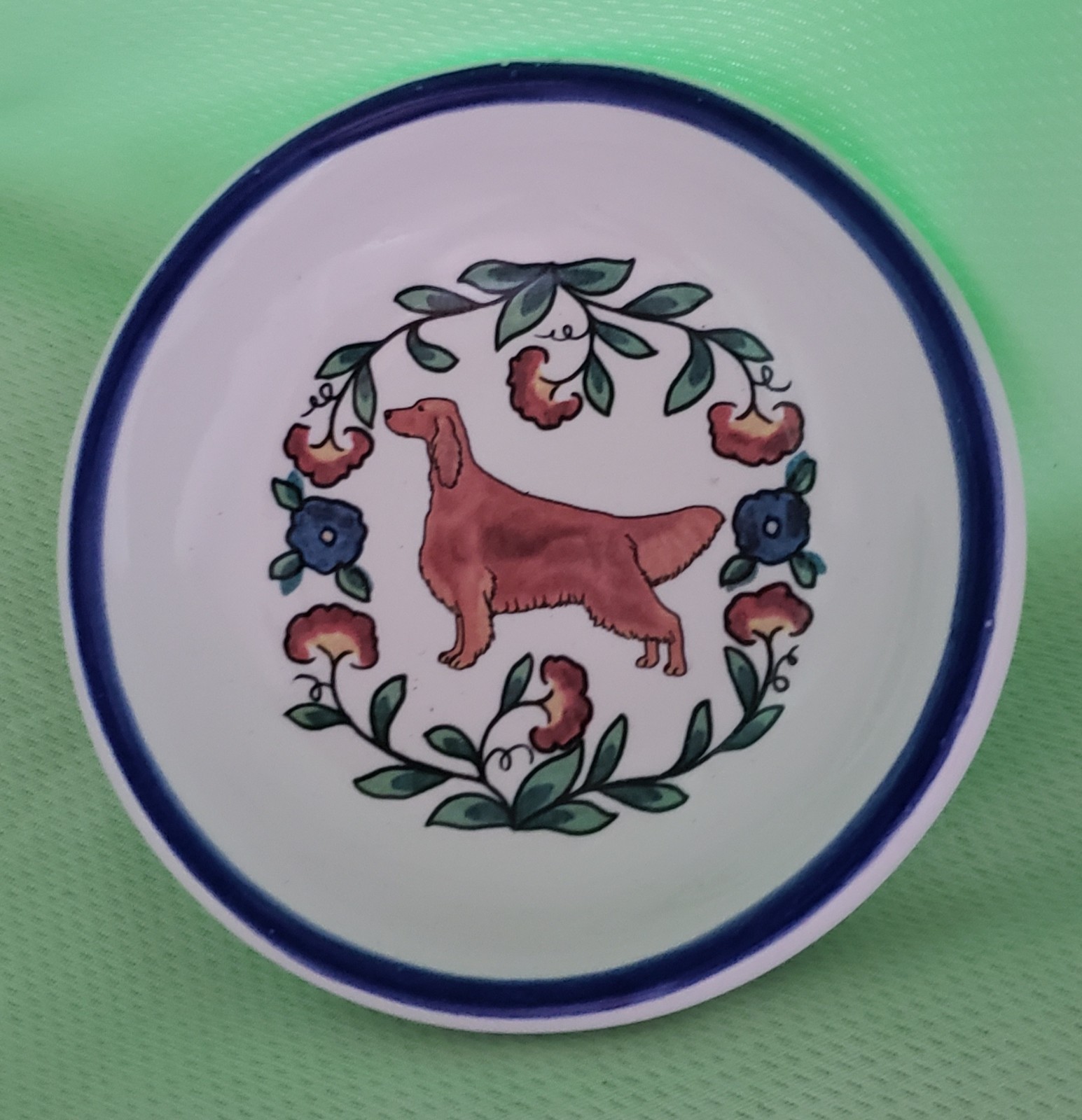 IRISH SETTER Small Pottery Trinket Dish, Dog Show Prize 4 IRISH SETTER Small Pottery Trinket Dish, Dog Show Prize 4