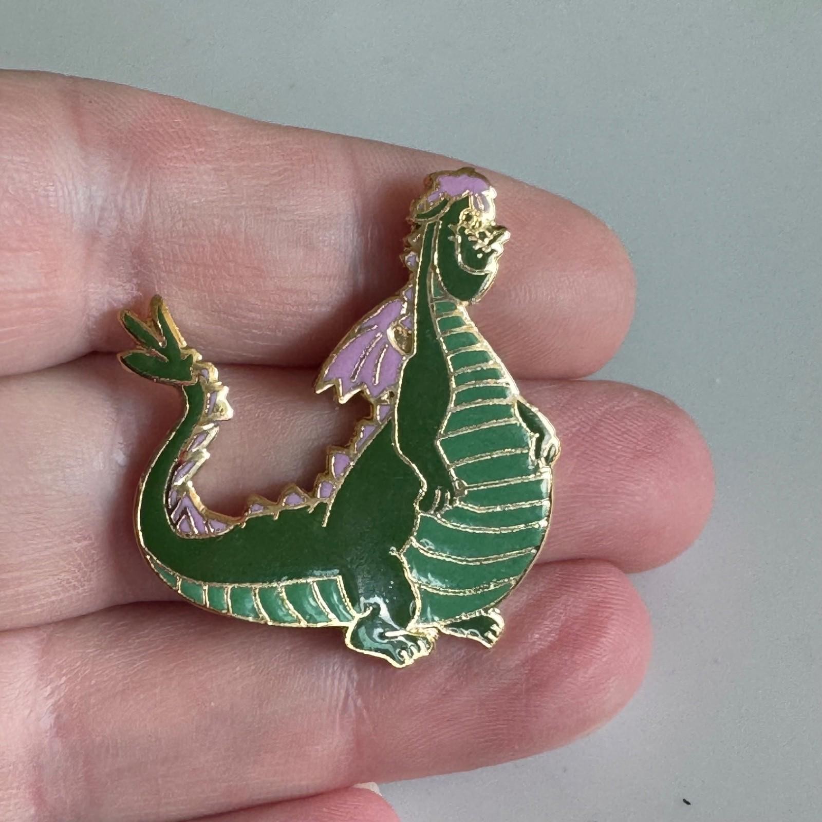 Vintage Pete's Dragon Green Dragon Enamel Lapel Pin Puff the Magic