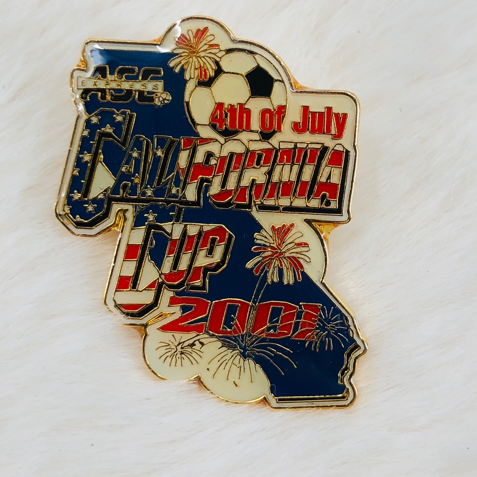 2001 California Cup 4th of July Youth Soccer Tournament Souvenir Enamel Pin