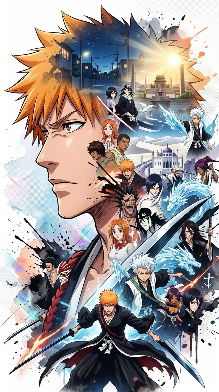 Bleach Poster 9.5x17 Inches Ichigo Character Anime Print Rukia Orehime Ishida
