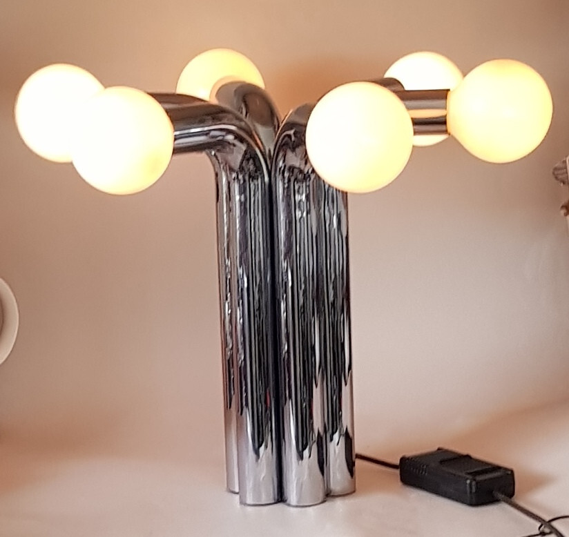 very rare space age cosack chrome tube lamp 70s 60s