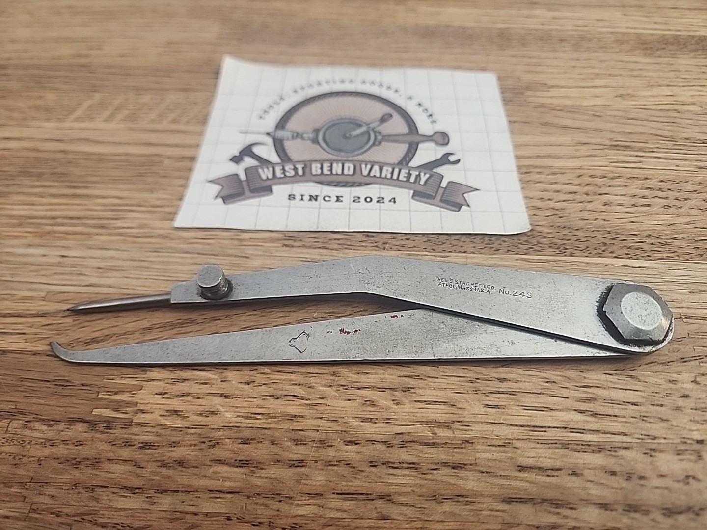 Vintage L. S. Starrett No. 243 Firm-Joint Hermaphrodite Adjustable Point Caliper