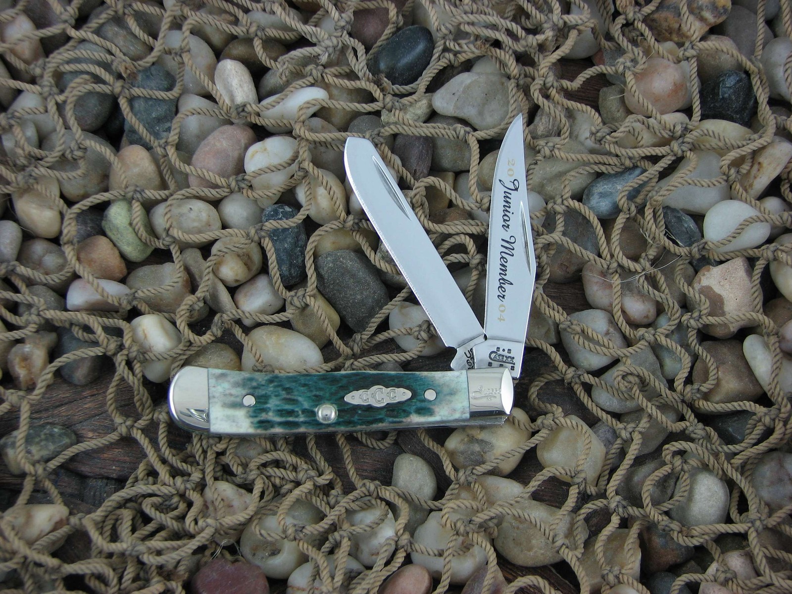 Case Collectors Club 2004 Green Bone Tiny Trapper 62154 07500