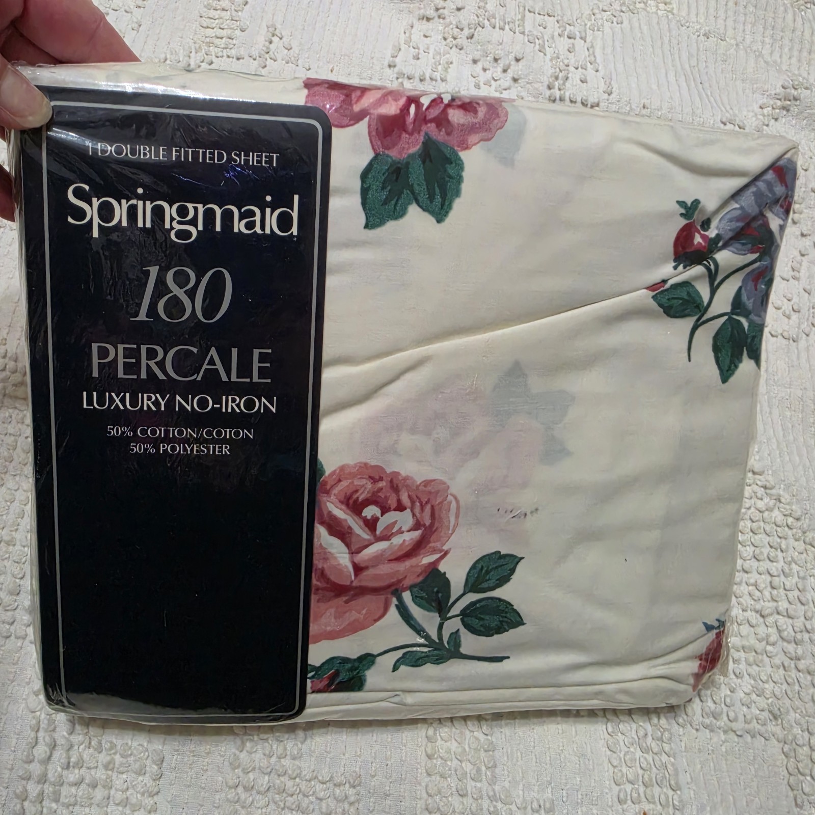 Springmaid Double Fitted Sheet Marjorie Vintage Retro Floral Beauty 