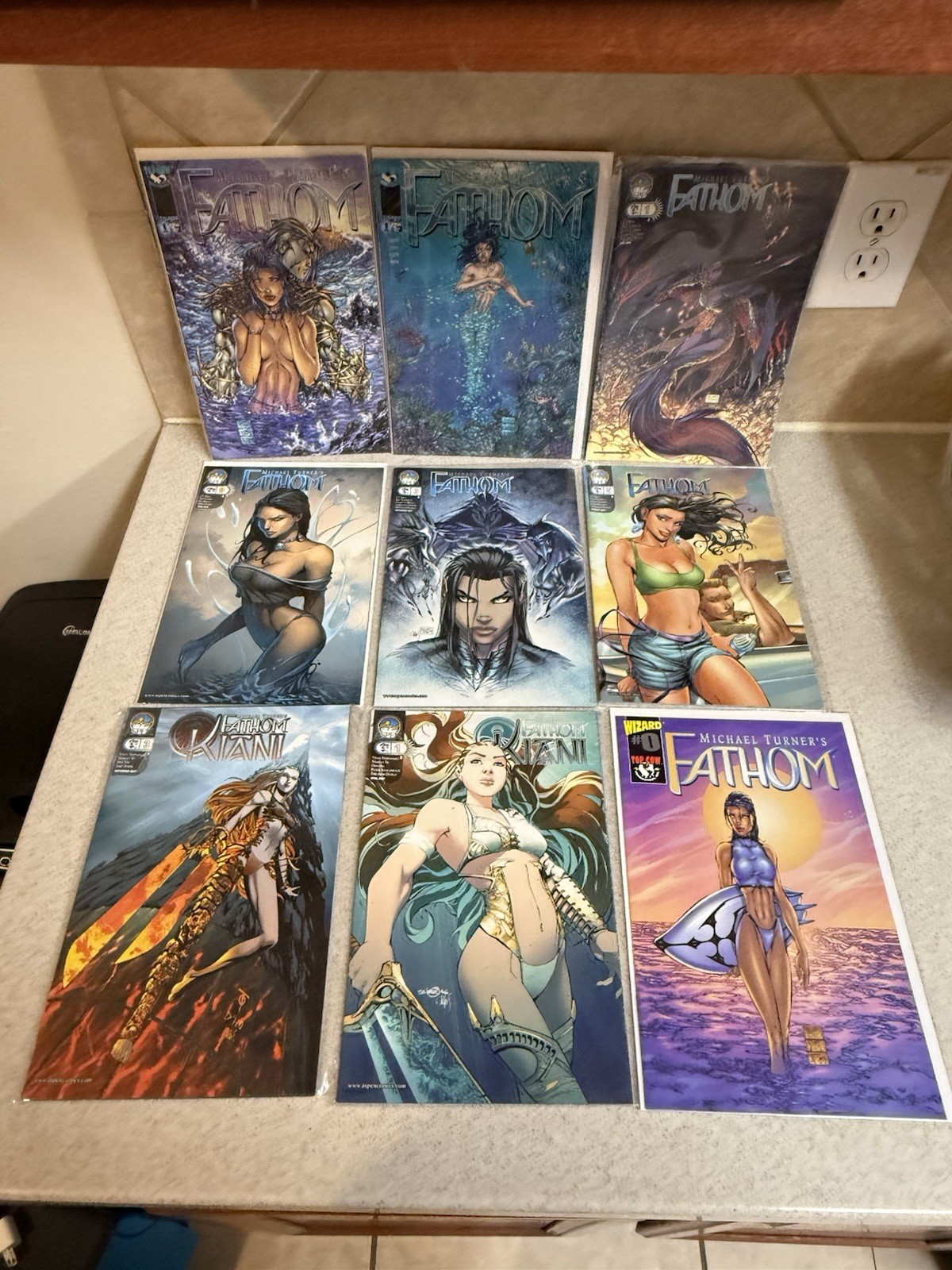 Michael Turner\'s Fathom lot of 9 1998 Image Comics