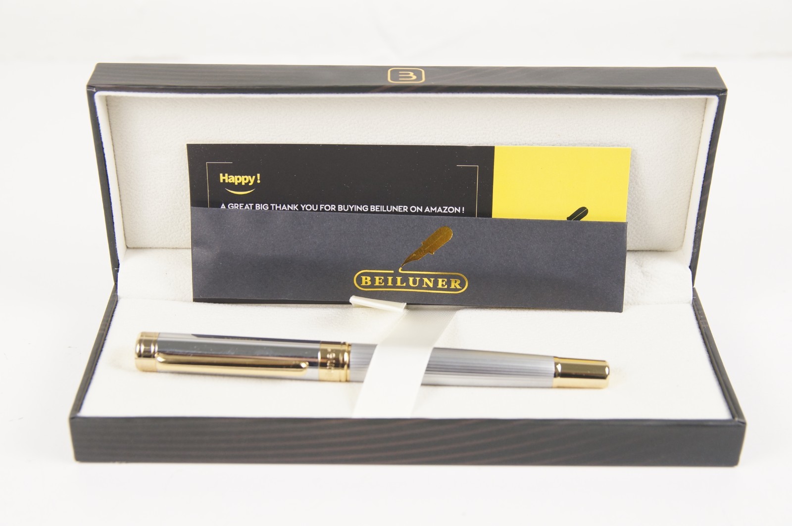 Beiluner Rollerball Silver With Gold Accents Pen