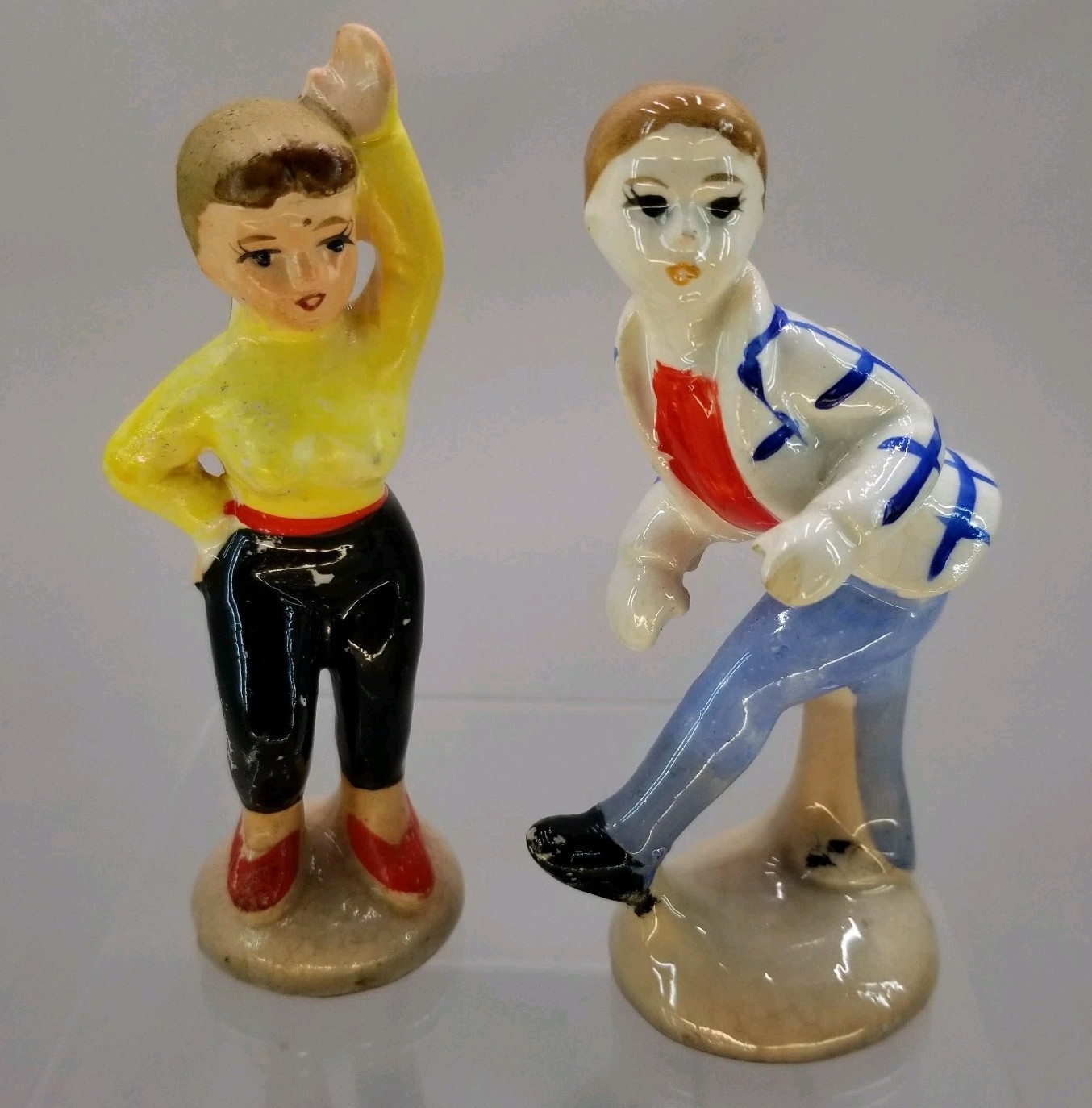 VTG J.L. Co 50’s Teen Dancing Sock Hop Porcelain Ceramic Figurines Made In Japan