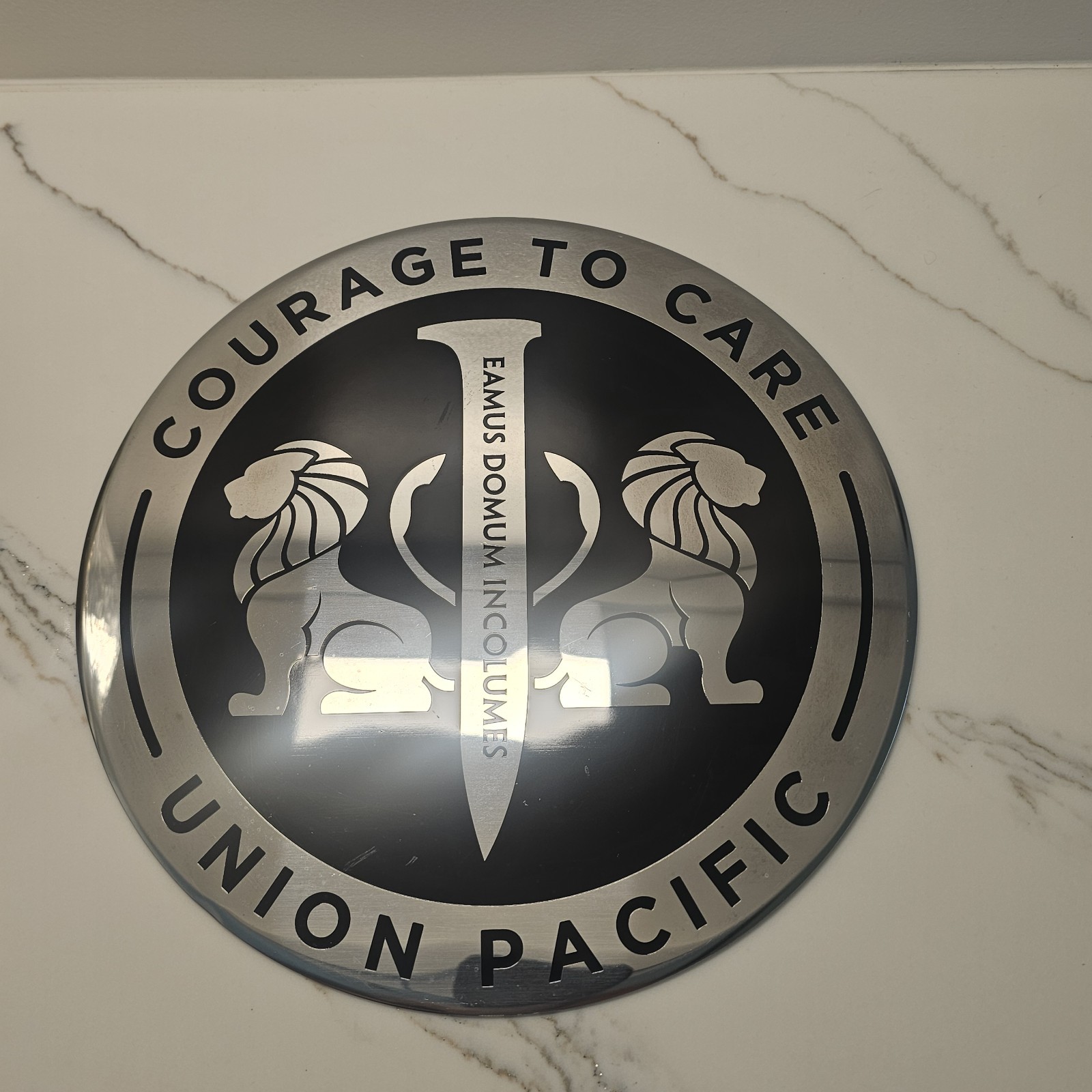 Rare Union Pacific Courage To Care Plaque. NOT A REPLICA