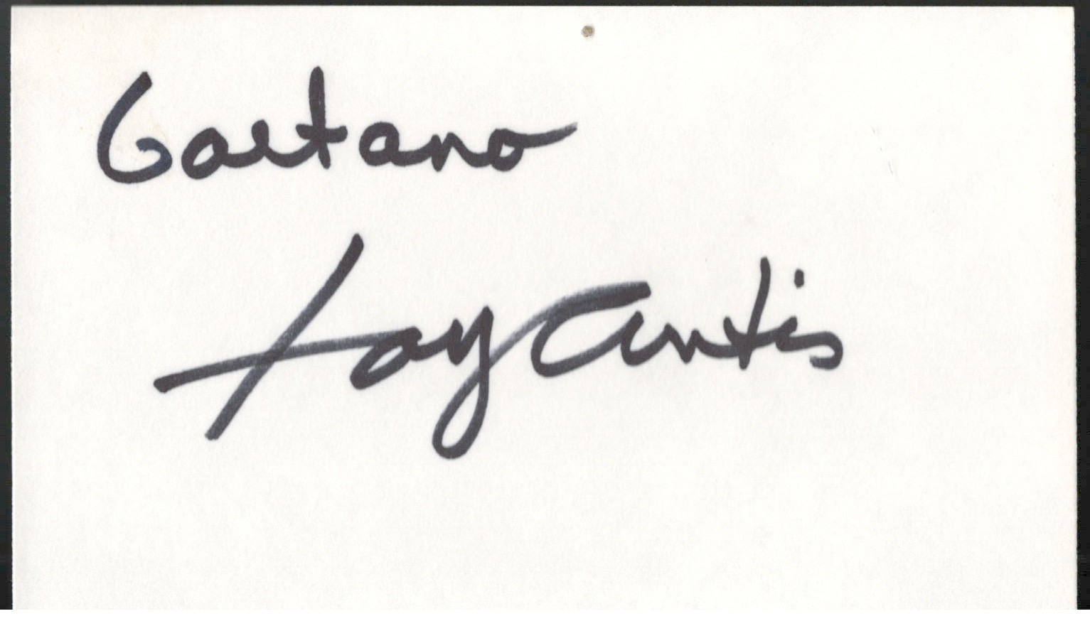 Tony Curtis. d.2010. Some Like it Hot. Spartacus. Signed 5x3 card. COA
