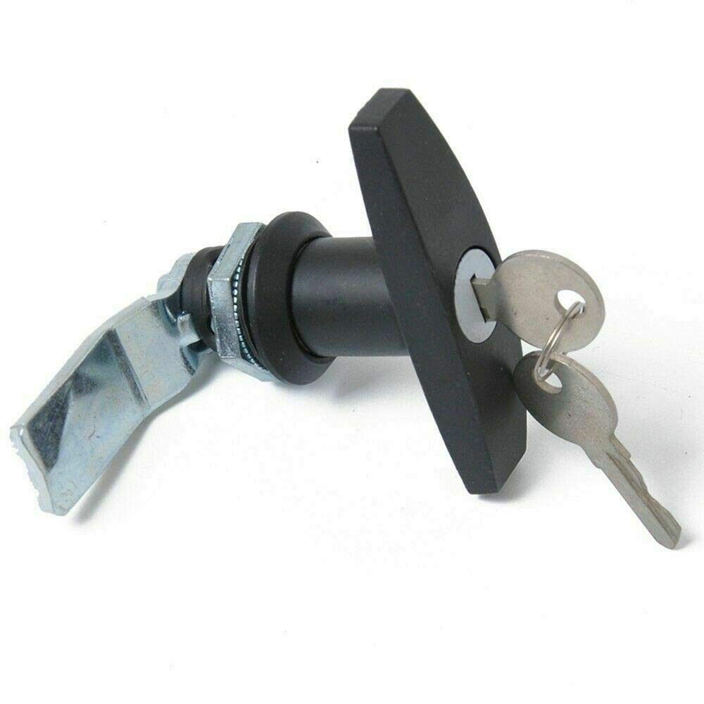 Black THandle Door Lock Truck Cap Locking Latch Keys Garage Camper Cabinet