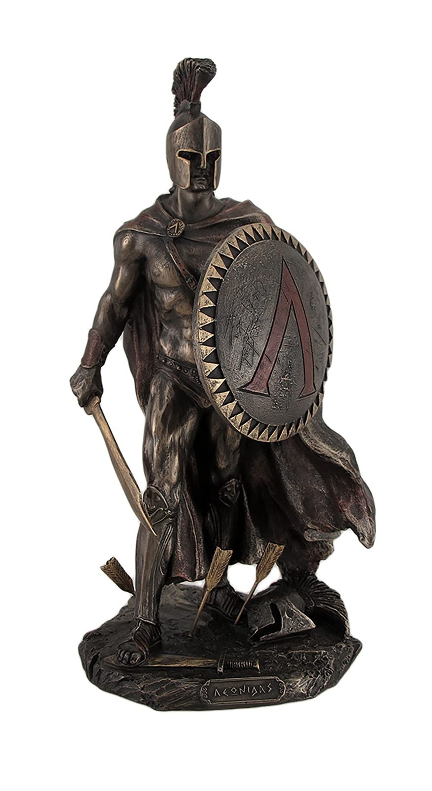 Zeckos Veronese Design Spartan King Leonidas with Sword and Shield Bronzed