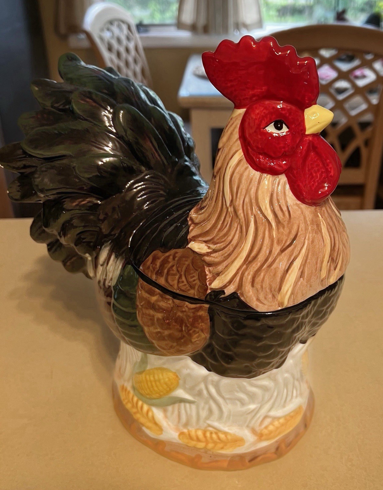 Vintage CKAO Rooster Chicken Cookie Jar Ceramic