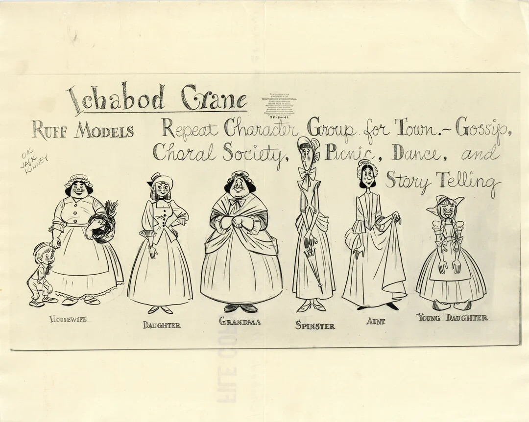 Disney:The Legend of Sleepy Hollow:Female Villagers-Original Stat Model Sheet