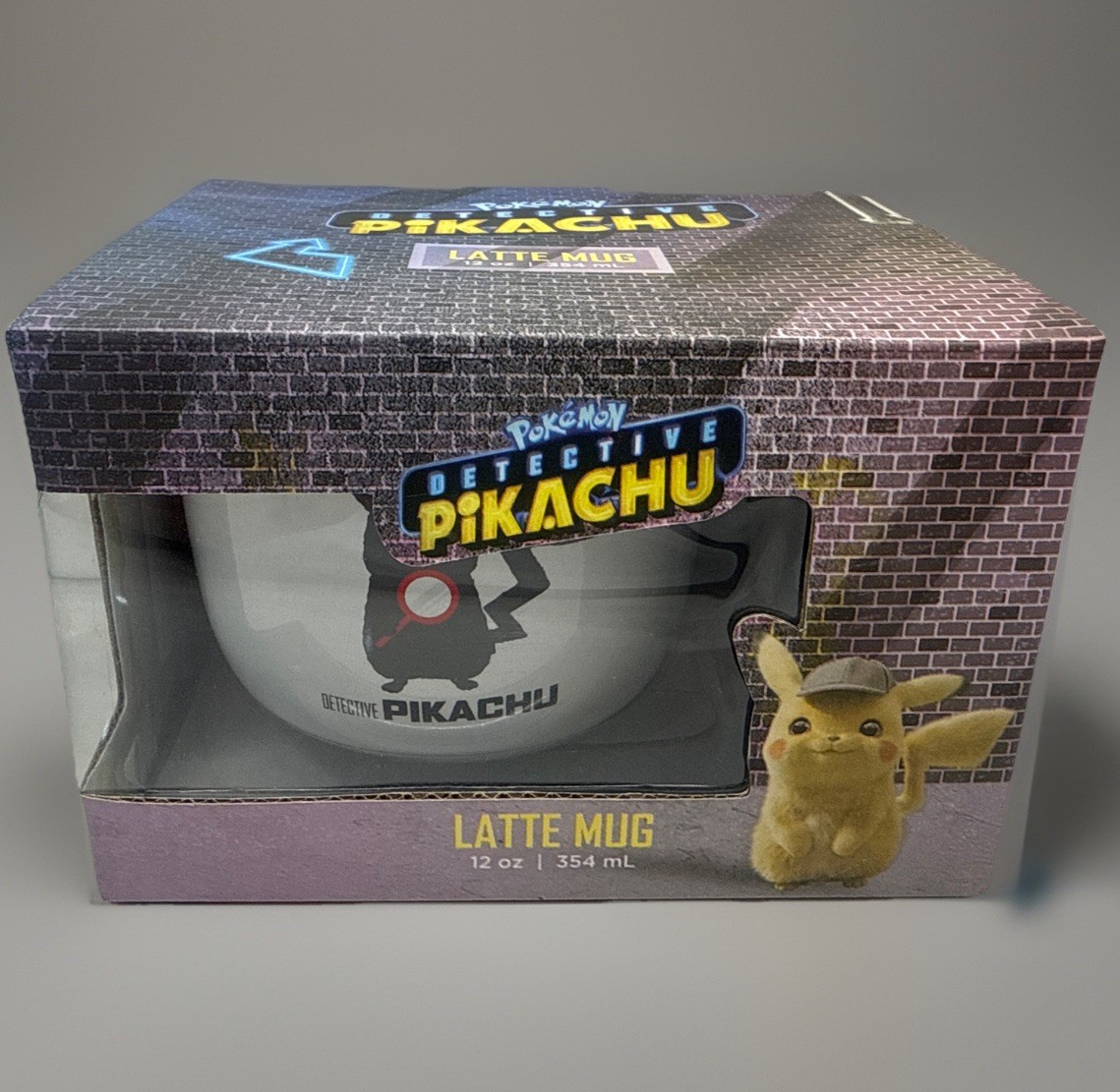 VHTF Pokemon Detective Pikachu Hi-Hat Cafe Latte Mug 12oz BoxLunch Exclusive NIB