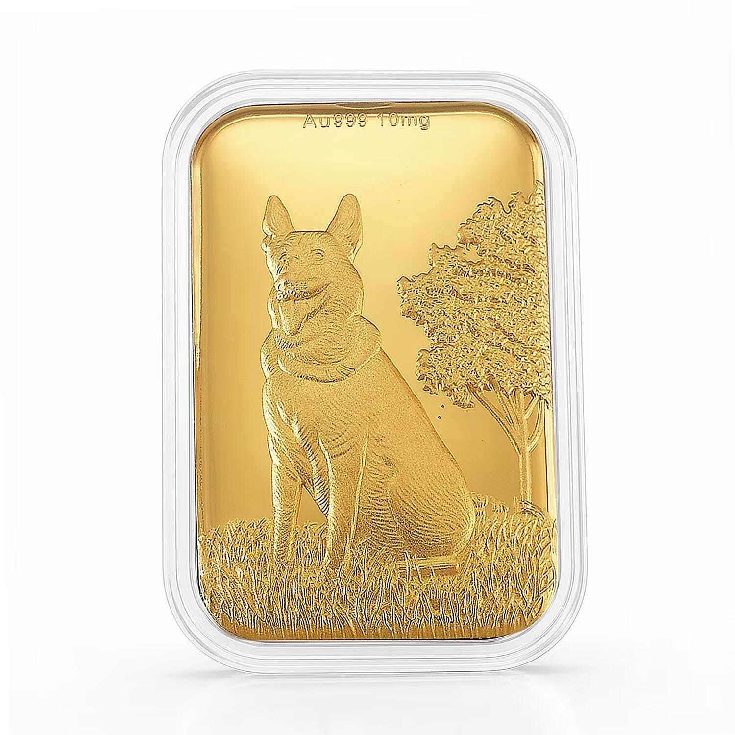 24K Golden Guardian German Shepherd Embossed Sheet 31x45.5mm 10mg