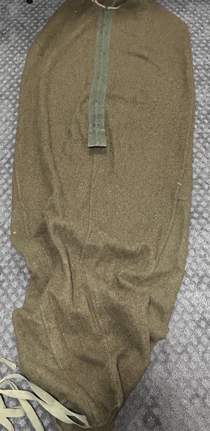 Vintage WWII Original US Army Wool Mummy Sleeping Bag Dated 1944 Military