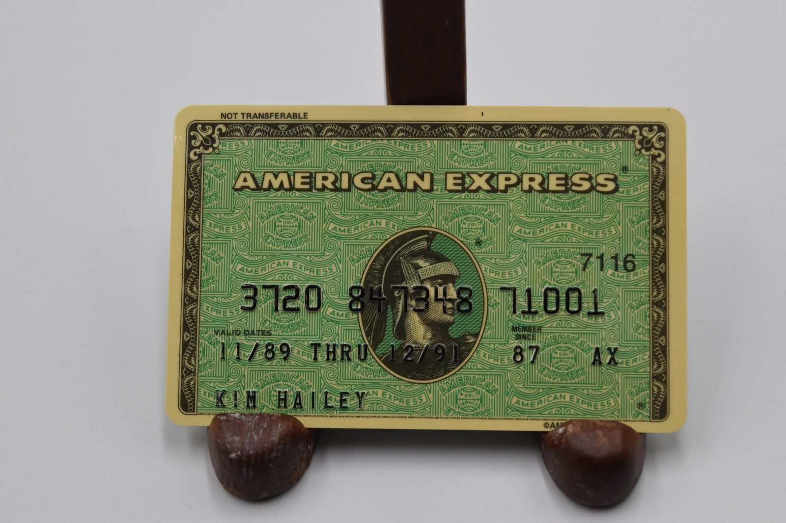 Vintage American Express Green Card - 1989 - Patina - Mmbr Since  87 - Unsigned