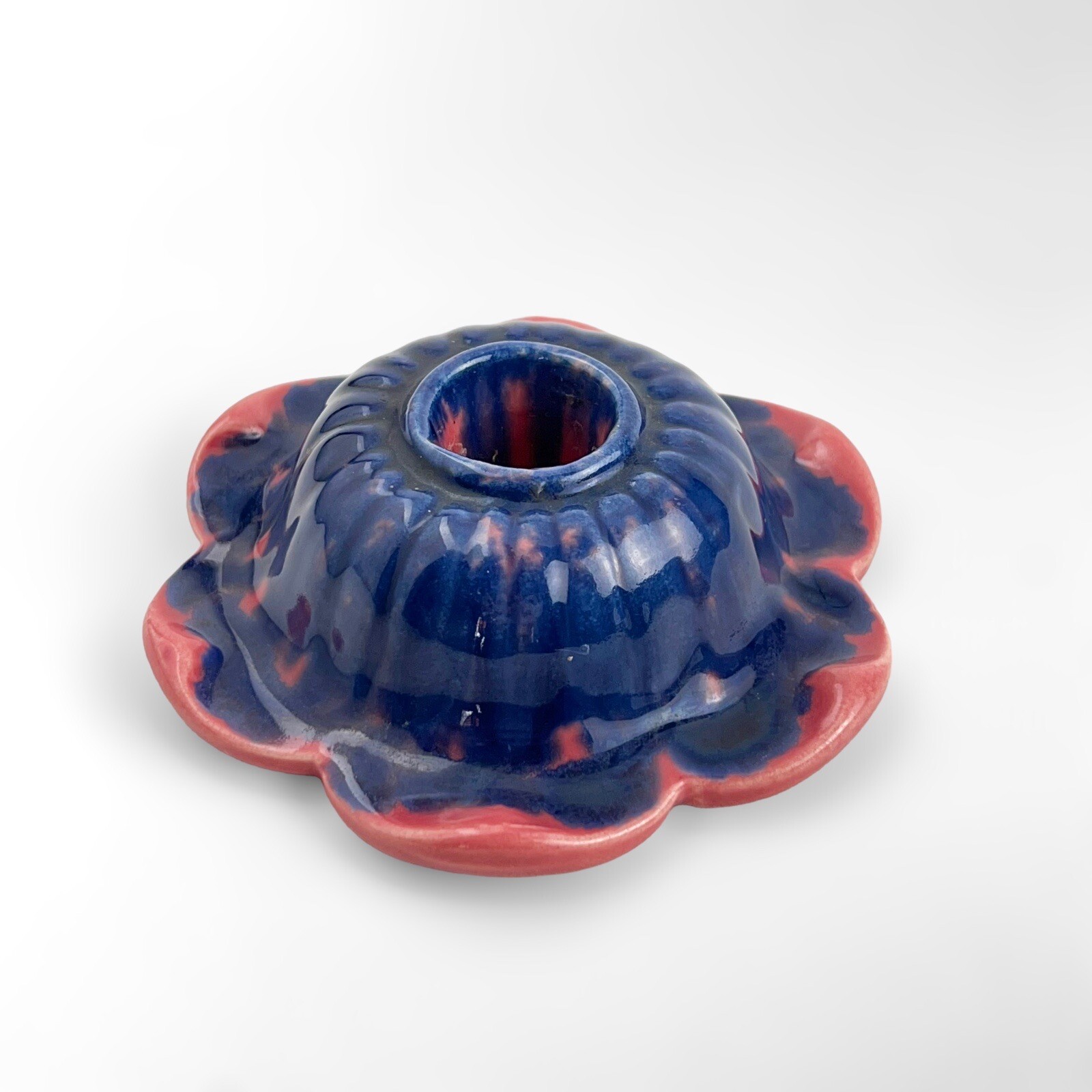 vintage Handcrafted Artisan candle holder hippie groovy