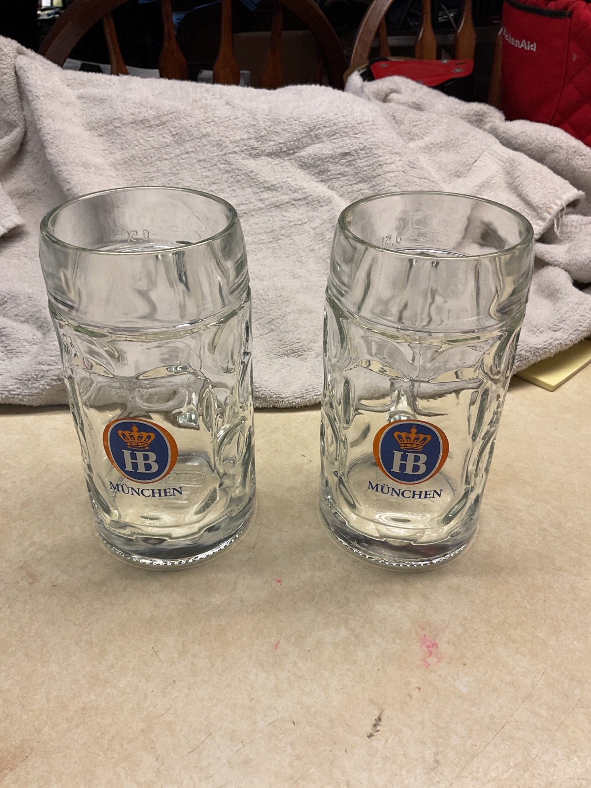 Pair of Hofbrauhaus 1 L/40 oz. beer stein Munchen HB Germany - Used Pair of Hofbrauhaus 1 L/40 oz. beer stein Munchen HB Germany - Used