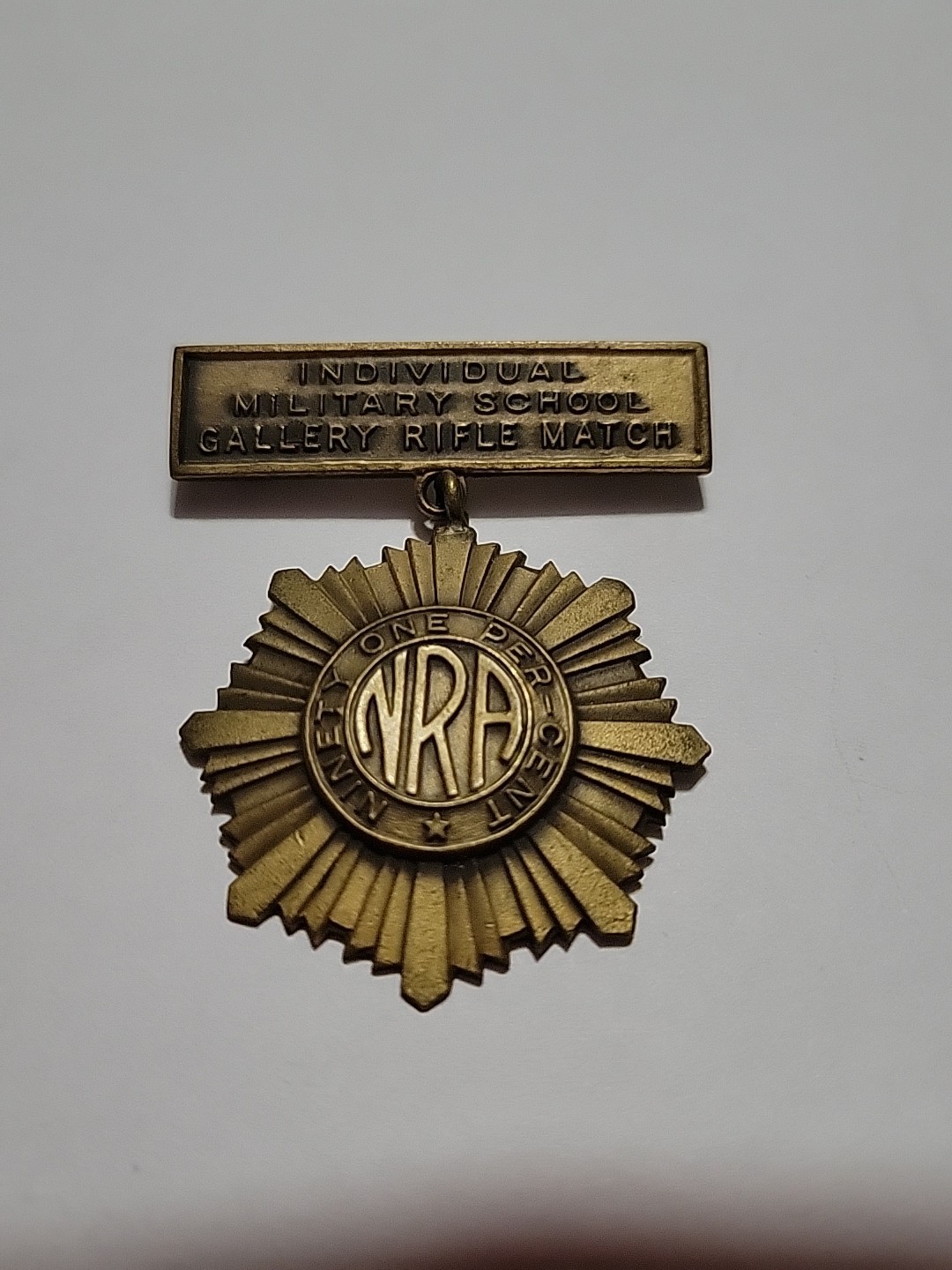 Vintage 1930s NRA Military School Rifle Match Medal Award 