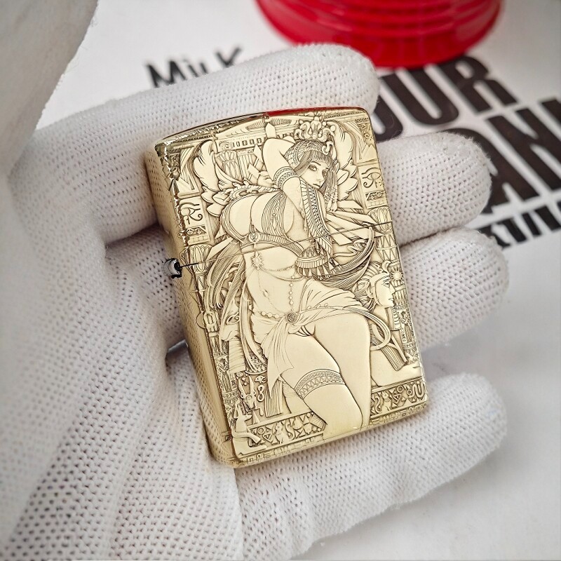 Cleopatra Double Sided Zippo 3D Relief Brass Lighter Collectible Gift