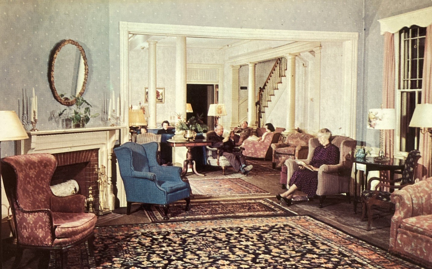 c1960 Interior The Northfield Hotel East Northfield Massachusetts Postcard