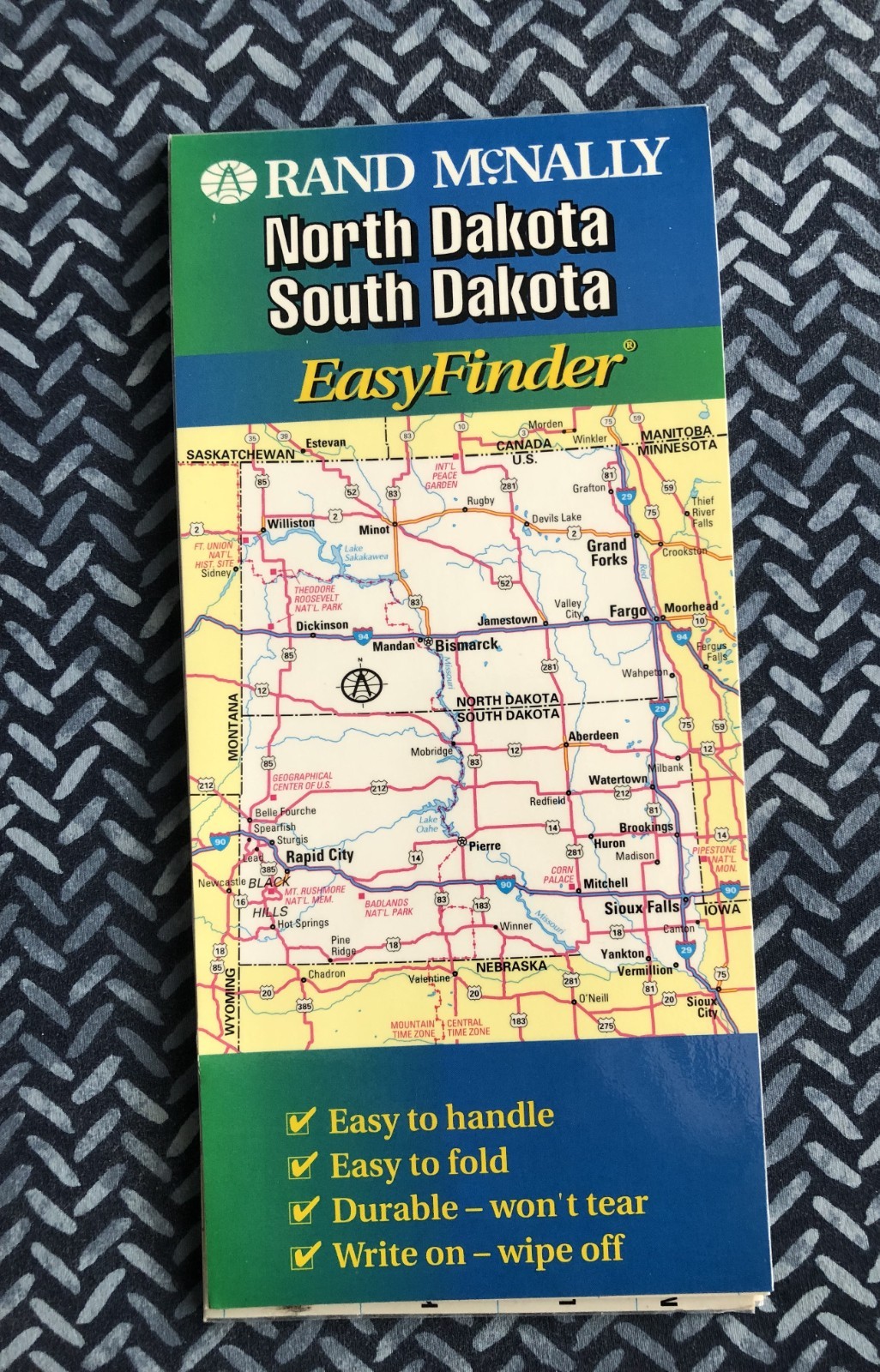 Rand McNally Laminated Map North Dakota and South Dakota 1997