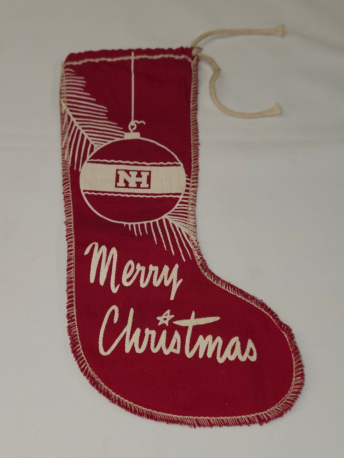 Vintage NEW HOLLAND Machine Company Christmas Stocking Advertising Ethel Supplea