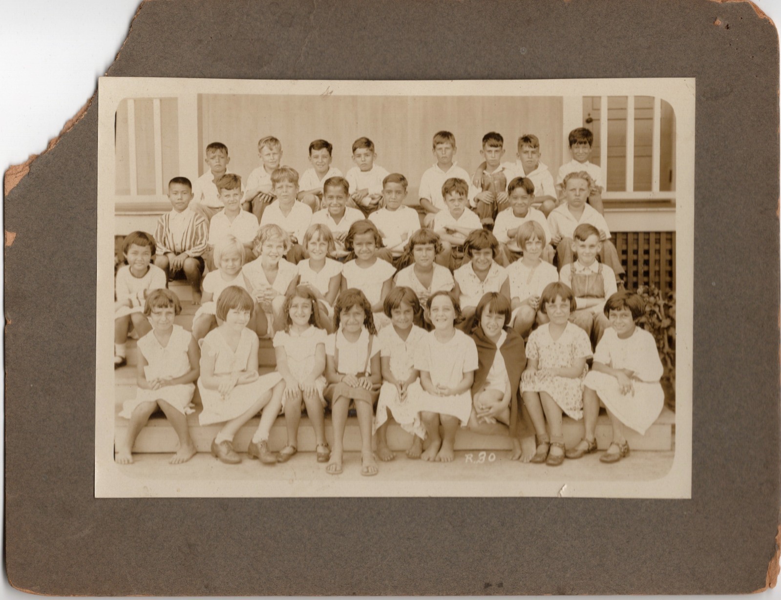 1931 Honolulu Territory of Hawaii School Classroom Photo Vintage Cabinet Card