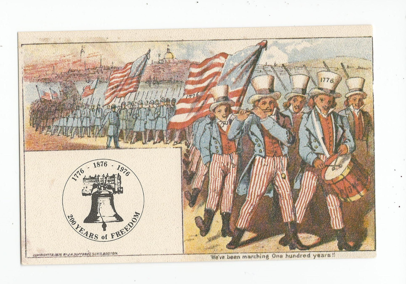 Postcard: 1876 business card reprint to celebrate U.S. Bi-Centennial 1776 -1976 Postcard: 1876 business card reprint to celebrate U.S. Bi-Centennial 1776 -1976