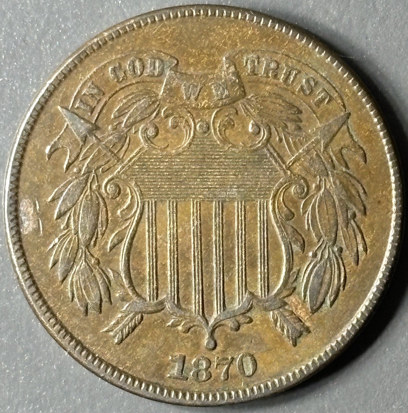1870 Two Cent Piece, PROOF, *Incredibly Scarce* Flashy Choice GEM PR++