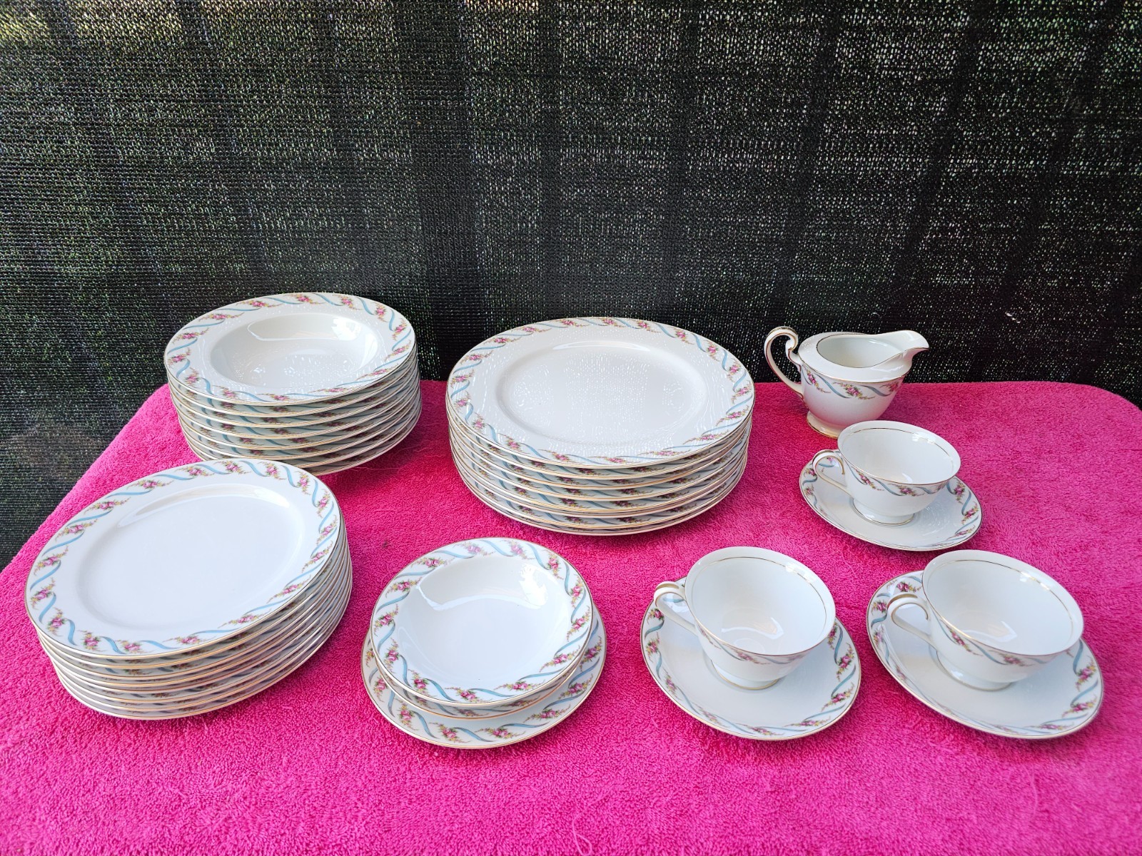 Noritake Maywood 5154 Porcelain Japan Vintage 34pc Dinner Set
