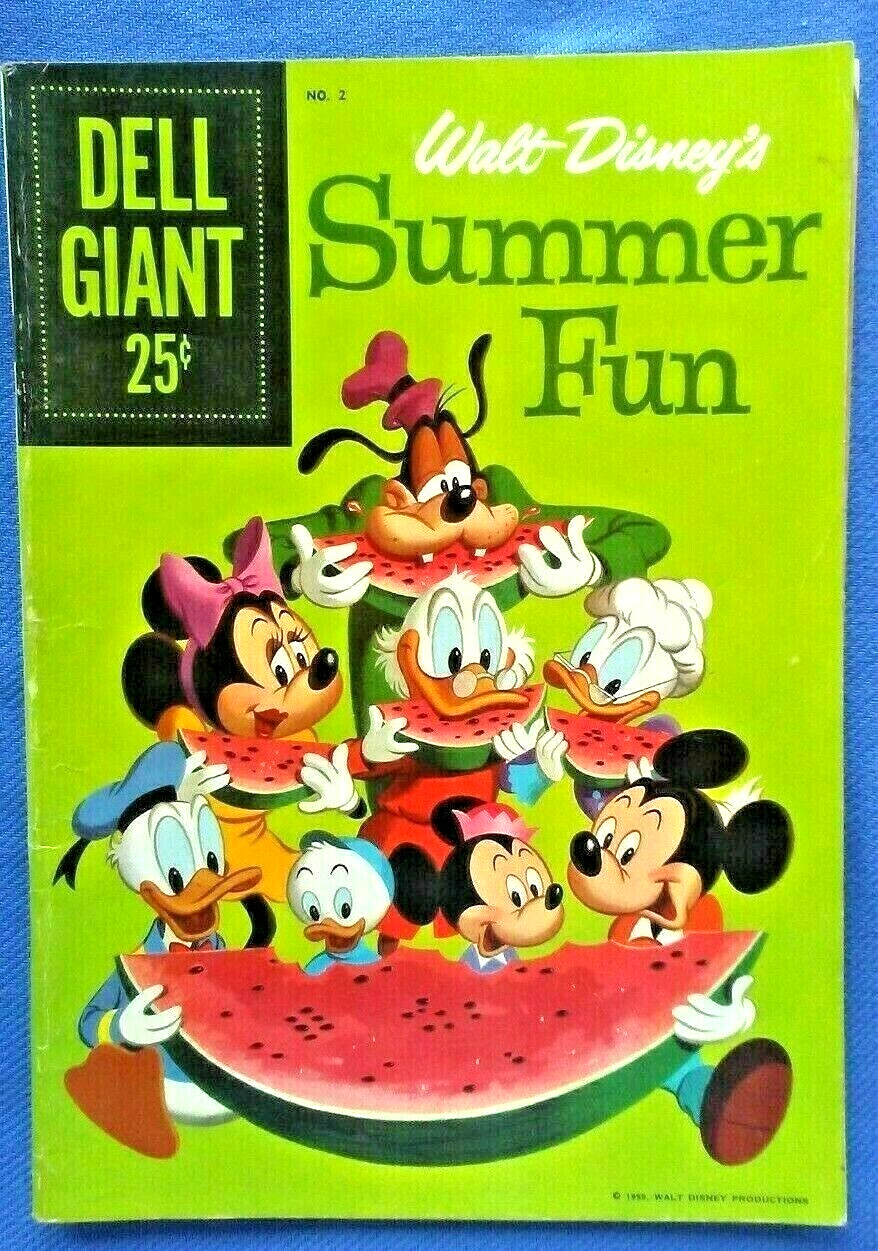Walt Disney's SUMMER FUN #2, DELL, 84pg GIANT 1959, 7.0FN/VF