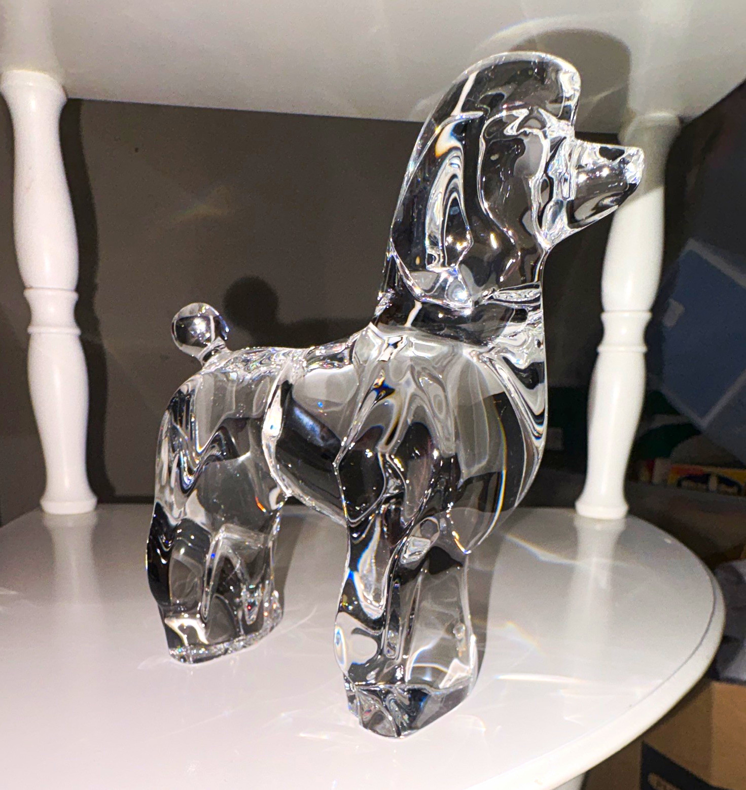 Crystal Poodle Dog Figurine - Crystal Material Dog Breed Poodle Figurine