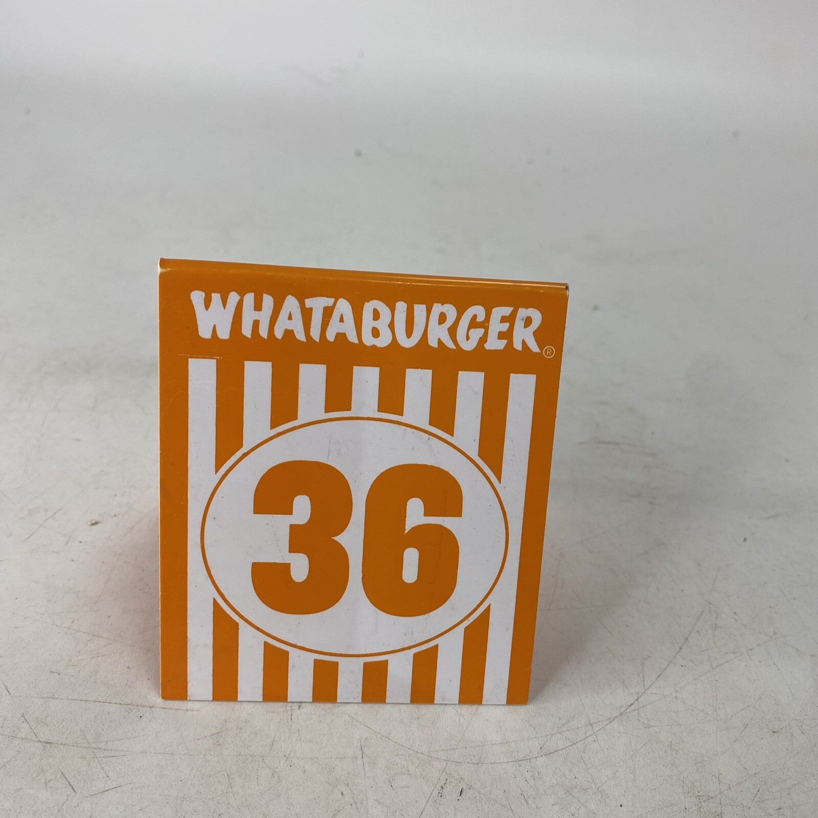 Whataburger Table Tent #36 Orange White Formed Plastic 2 Sided Restaurant Sign