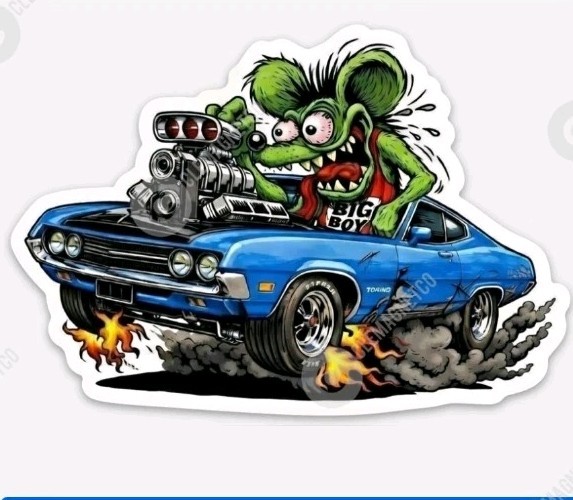 Ford Gran Torino MAGNET - Muscle Car Vintage Big Boy Rat Fink Ford Classic