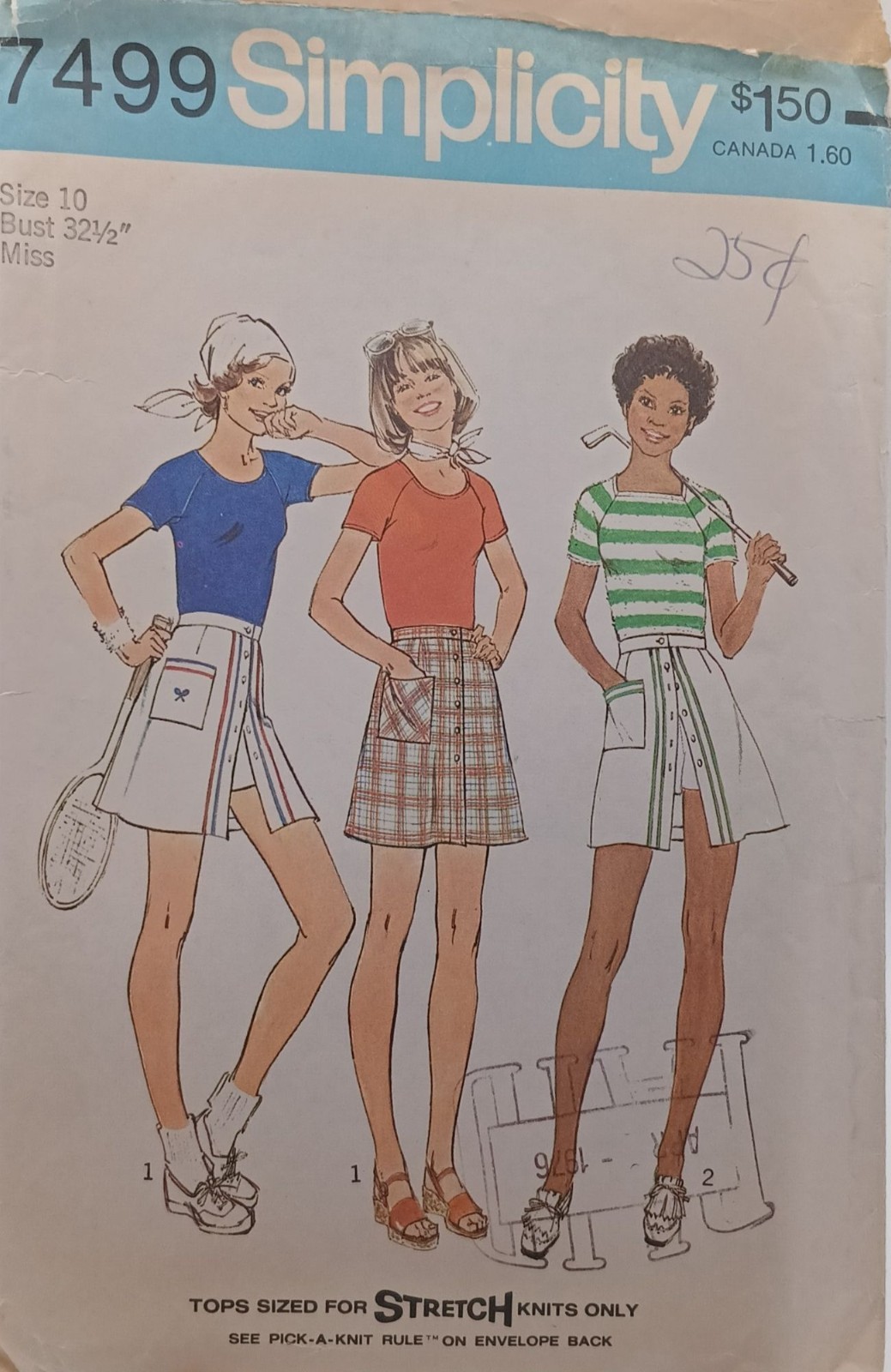 Simplicity 7499 Misses Pantskirt & Pullover Top Sewing Pattern Size 10 Bust 32.5
