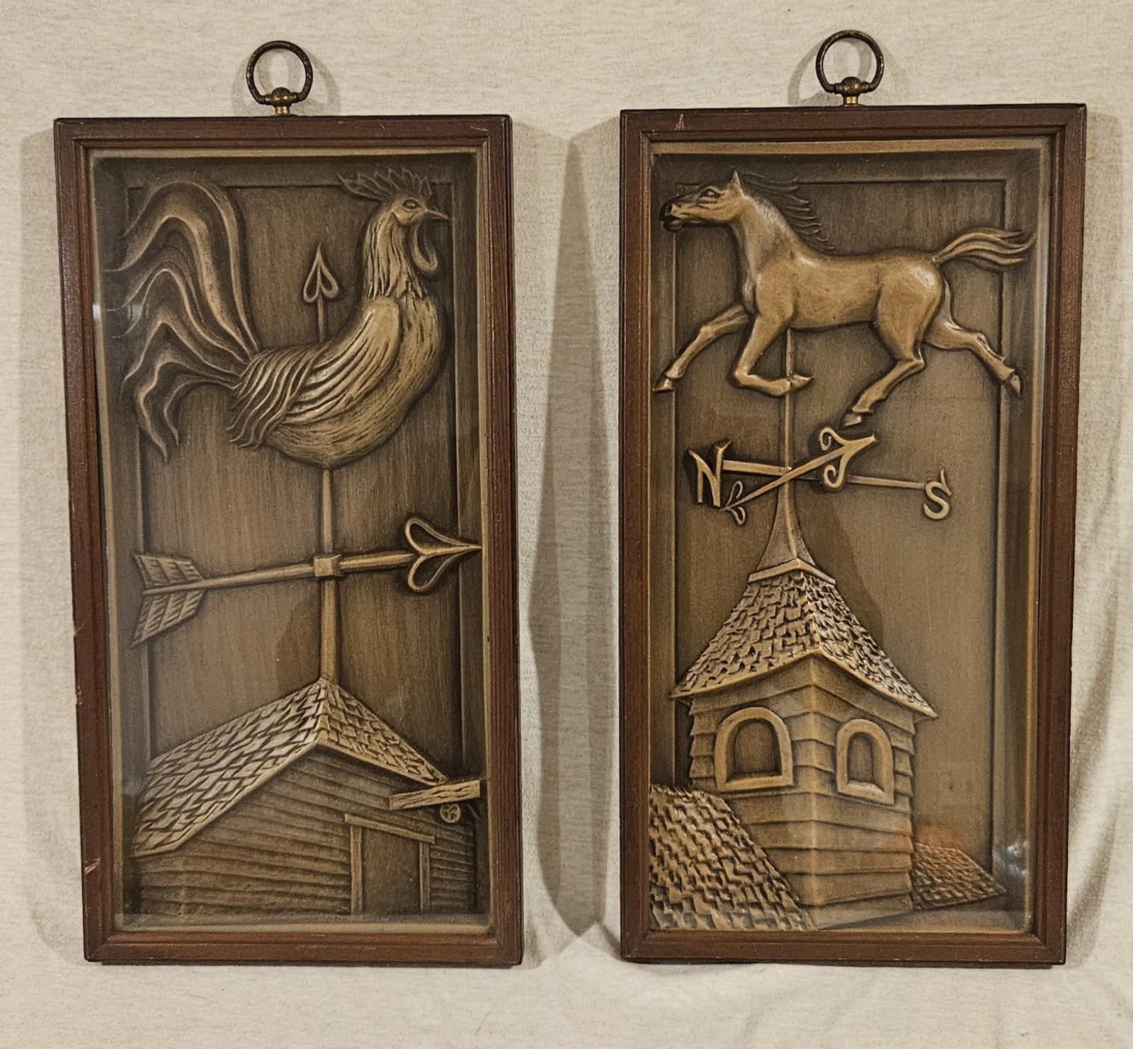 VTG Turner MFG. Chicago County Panel Wall Accessories Horse Rooster MCM Decor
