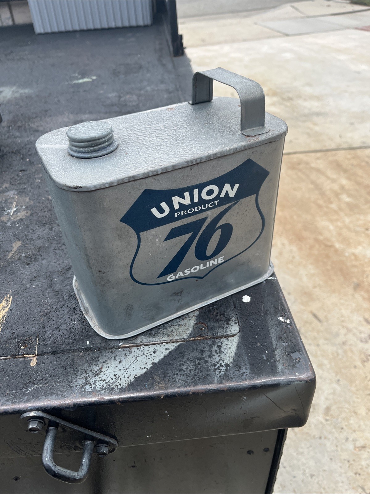 Vintage Metal Gas, 76  Rectangular Tin Can,