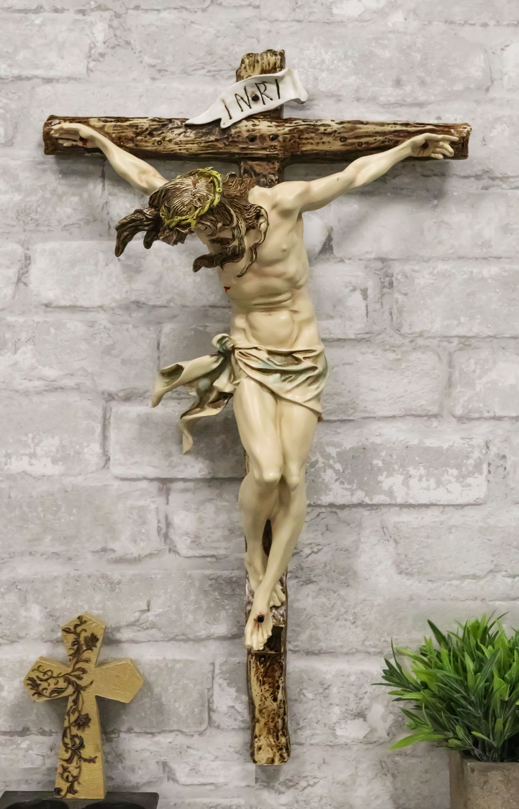 Ebros Large Jesus Christ at Calvary Crucifix INRI Wall Cross Hanging Plaque 20 Ebros Large Jesus Christ at Calvary Crucifix INRI Wall Cross Hanging Plaque 20