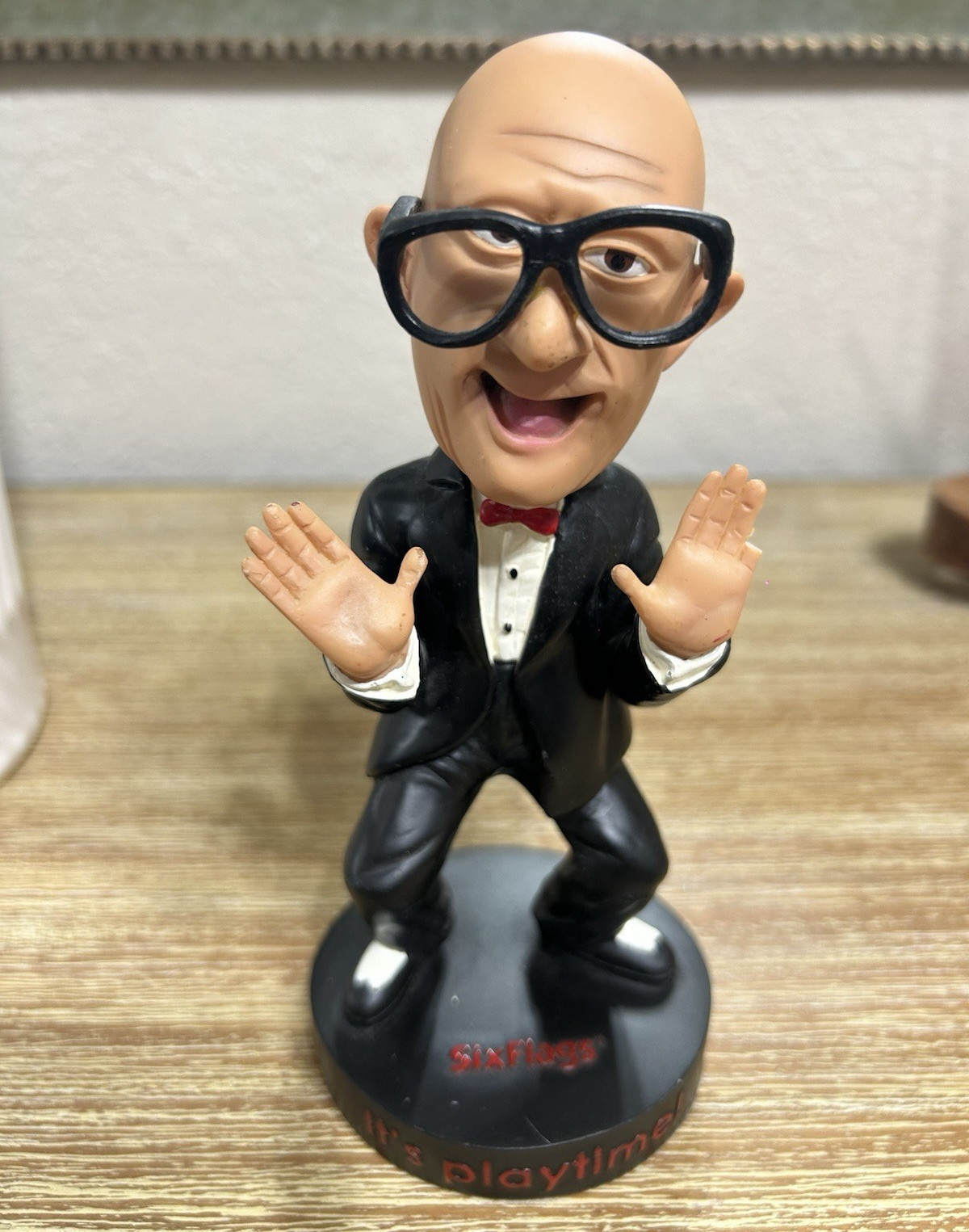 Six Flags Mr. Six Bobblehead Figure on Base \