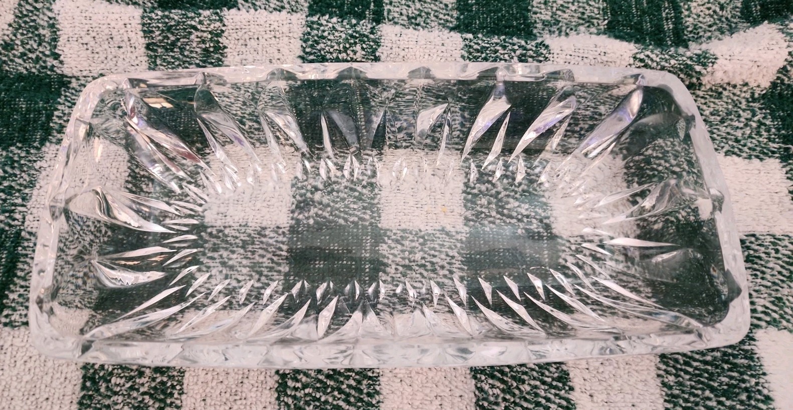 Cut Crystal Celery Relish Dish 9