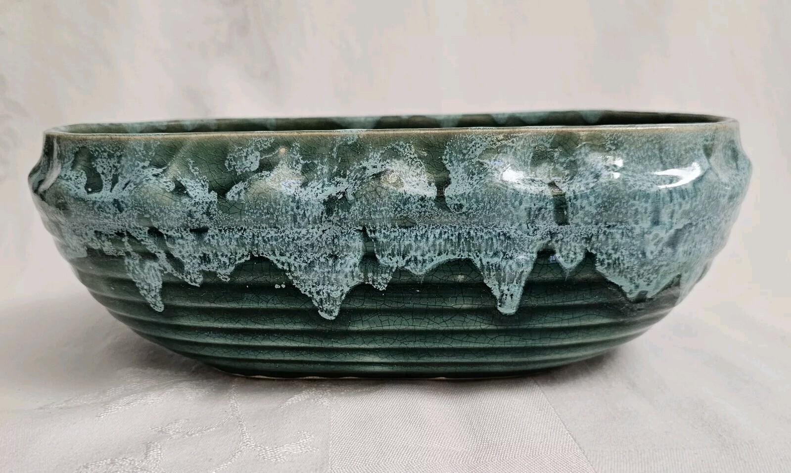Vtg Brush Pottery Oval Planter 10.25\ Vtg Brush Pottery Oval Planter 10.25\